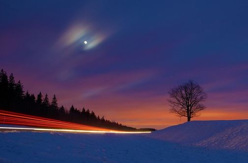 Поздний зимний вечер Ленинградская область
